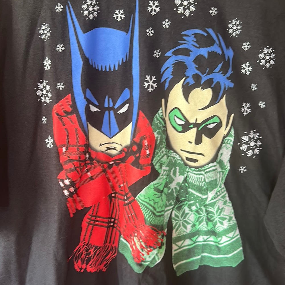 NWT DC Comics Batman Robin Christmas Holiday Graphic T-Shirt Men XL